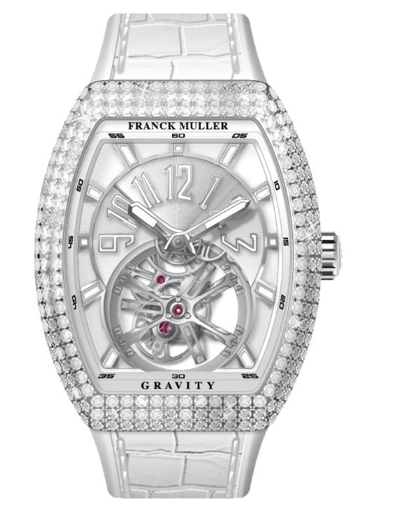 Buy Franck Muller Vanguard Gravity Tourbillon Stainless Steel White Diamonds Replica Watch for sale Cheap Price V 41 T GRAVITY CS D (BC) (AC) BLC BLC AC
